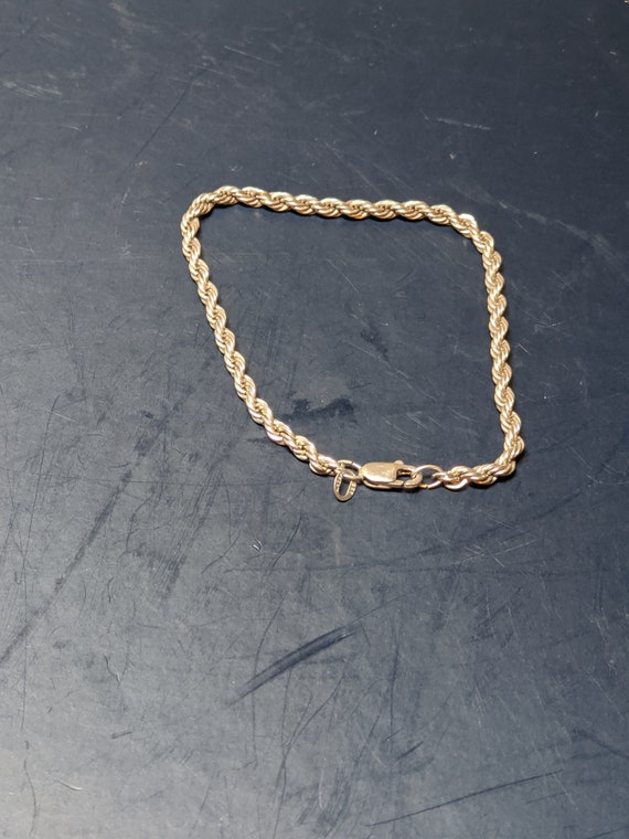FREE SHIPPING- Vintage 925 Sterling Silver Twisted Rope Bracelet