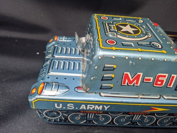 FREE SHIPPING- Vintage HTC Japan U.S Army Tin Litho, Double Cannon