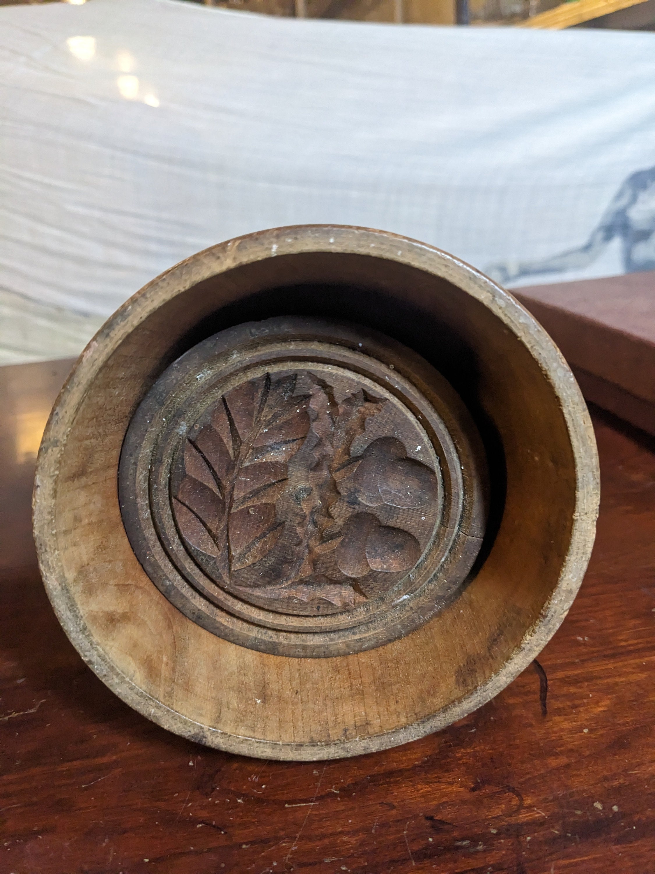 Antique Wood Butter Mold, With a Hand-carved Botanical Design, Primitive  Wooden Butter Press, From Quebec, Canada 