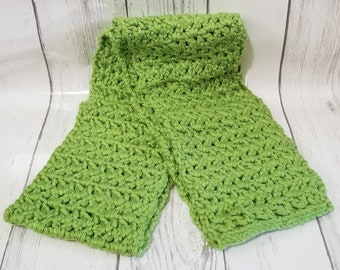 Crochet Bulky Infinity Scarf Lime Green