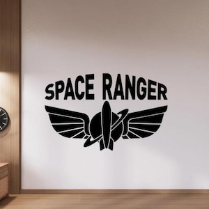Space Ranger Decal Wall Vinyl Sticker Buzz Superhero Decor Nursery Wall Art Bedroom Sign Poster Gift Mural Print Kids Room Stencil 2286
