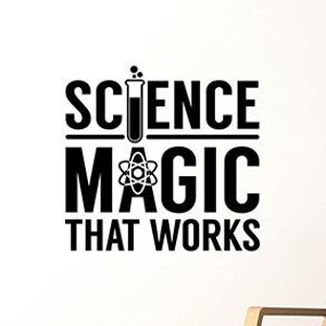 Ciencia Magia que trabaja inspirador cita pared calcomanía Química motivacional vinilo pegatina cartel impresión escuela de arte decor 63asl
