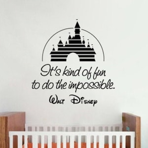 It's Kind Of Fun Walt Disney Inspirational Quote Vinyl Wall Decal Cartoon Castle Sticker Poster Print Art Home Kids Room Bedroom Decor 28asl