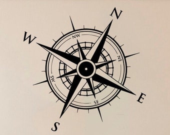 Compass Wall Decal Vinyl Sticker Compass Rose Nautical Interior Wall Design Kids Room Decor Sticker Travel Mural Bathroom Decals 9jte