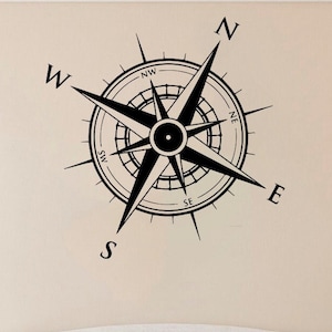 Kompass Wandtattoo Vinyl Aufkleber Kompass Rose Nautik Innenwand Design Kinderzimmer Dekor Aufkleber Reise Wandbild Bad Aufkleber 9jte