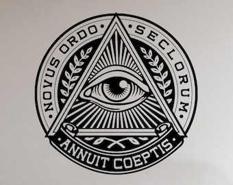 Alle wakend oog Vinyl Sticker piramide Eye muur Decal Illuminati ondertekenen Decals muur Vinyl Decor /3qpu/