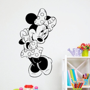 Minnie Sticker vinyle autocollant personnage de dessin animé film maison mur Art enfants enfants filles chambre murale pépinière décor affiche cadeau 5zzm