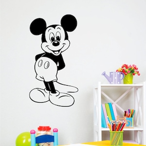 Mickey Wall Sticker Walt Disney personnage de dessin animé vinyle autocollant film mur Art maison enfants chambre salle de jeux décor affiche cadeau murale 5adg