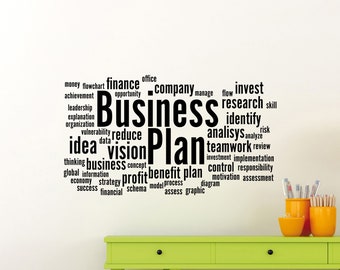 Decalcomanie da muro per ufficio Adesivo in vinile Business Plan Lavoro di squadra Successo Startup Finanza motivazionale Stampa ispiratrice Citazione Art Home Decor 20asl