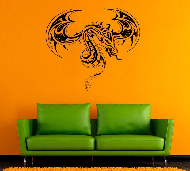 Dragon Wall Decal Dragon Vinyl Sticker Animals Wall Stickers Etsy