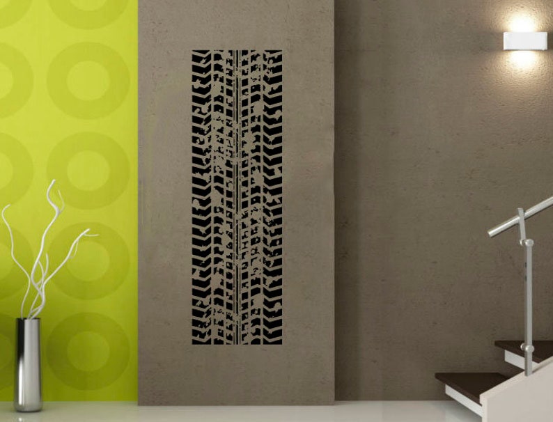 4nvb Tire Trace Wall Decal Car Trail Sticker Boys/' Room Interior Housewares Decoration Automobile Track Bedhead Headboard Removable Decor