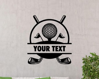 Custom Golf Wall Decal Vinyl Sticker Personalized Golfer Sign Golfing Decor Club Wall Art Gift Door Car Window Mural Stencil 4184