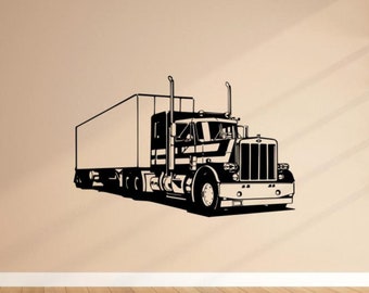 Semi camion adesivo in vinile adesivo lungo grande camion Decor auto segno camera da letto arte della parete camera dei bambini regalo vivaio Poster Stencil murale 2075