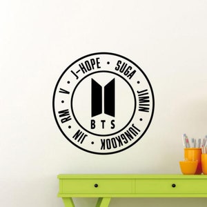 BTS Decal Wall Vinyl Sticker K-Pop Wall Art Sign Print Fan Poster Music Decor Gift Bedroom Mural Logo Stencil Car Window Decal 2142