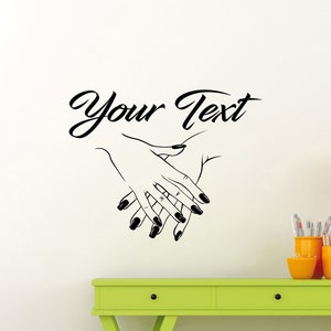 Manicure Wall Decal Vinyl Sticker Nail Salon Custom Sign Mural Personalized Text Quote Business Name Wall Art Beauty Fashion Decor Logo 2mnx