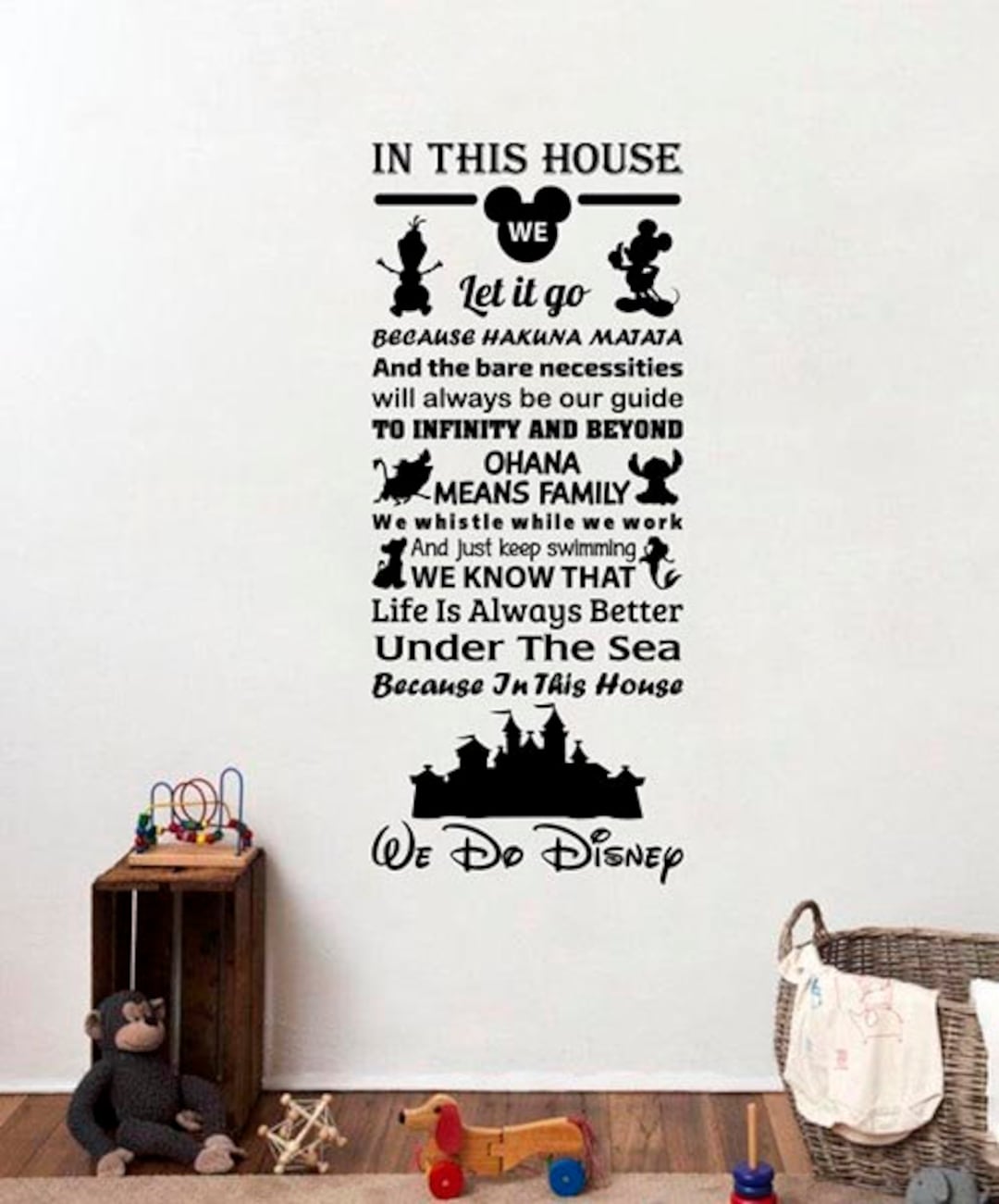 Mural - Mickey House Disney Decal Simba Family In Do Art Print Israel 51asl Sticker Poster Quotes Etsy Poster Decor Vinyl Wall We Wall Sign Stitch This