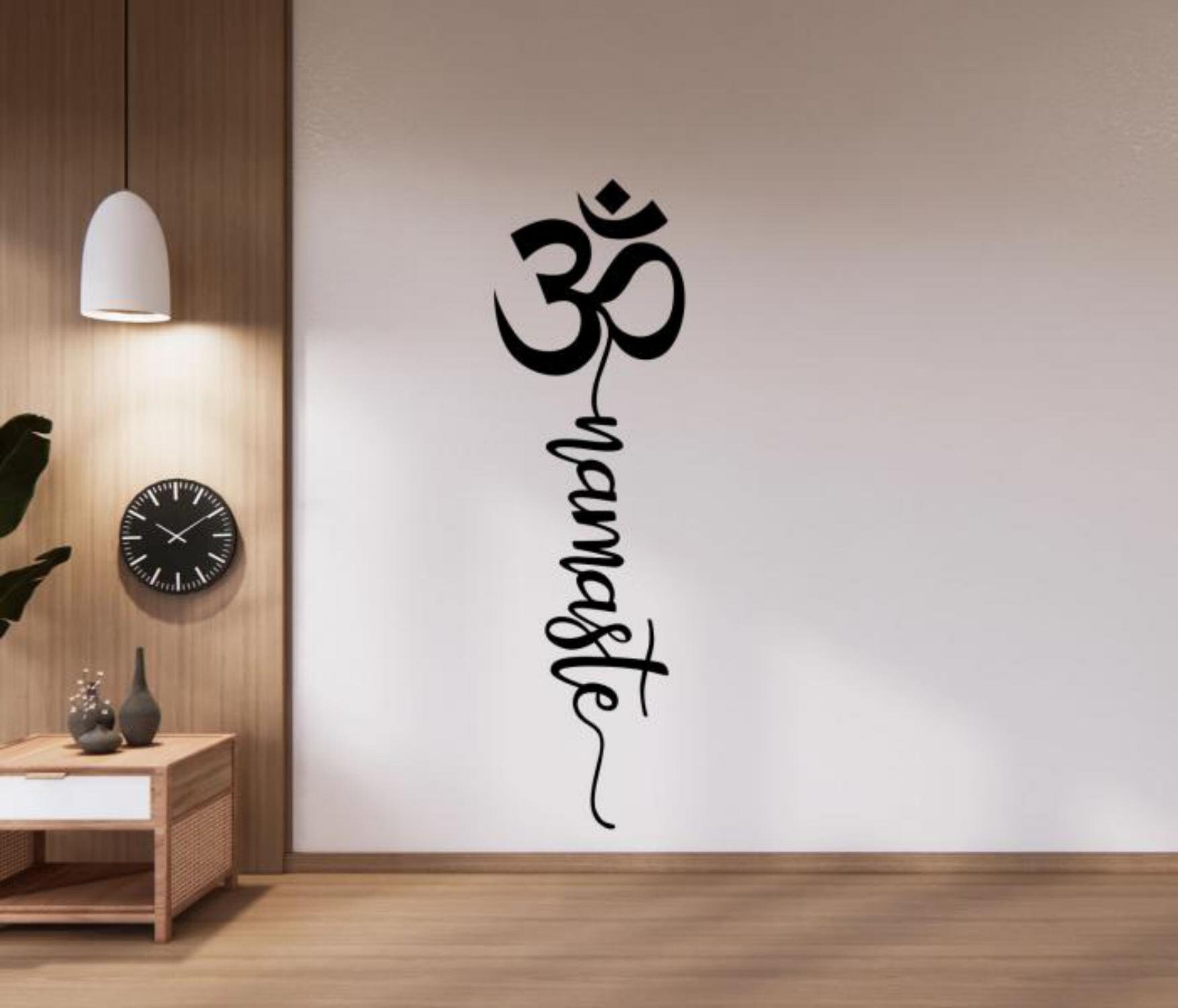 Namaste Wall Decal Vinyl Sticker Om Symbol Decor Ohm Wall Art Yoga ...