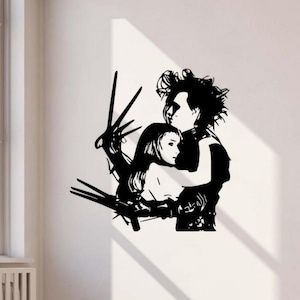 Edward Scissorhands Wall Decal Vinyl Sticker Sign Horror Decor Scary Movie Wall Art Gift Room Poster Stencil Door Car Window Mural 4117