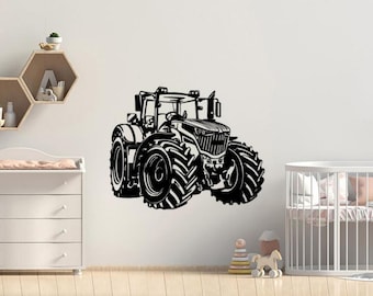 Tractor Wall Decal Vinyl Sticker Farmhouse Decor Sign Bedroom Wall Art Farmer Gift Kids Room Nursery Poster Stencil Car Truck Mural 2086