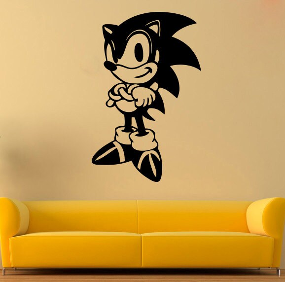 Sonic Wall Decal Sonic Hedgehog Vinyl Sticker Cartoons Decals Etsy