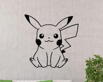 Pikachu Wall Decal Vinyl Sticker Kids Room Decor Wall Art Car Truck Sign Print Nursery Poster Stencil Gift Mural 2006