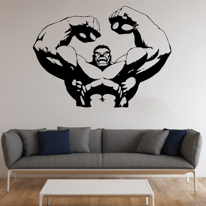 Hulk Wall Decal Marvel Comics Superhero Vinyl Sticker Comics Etsy