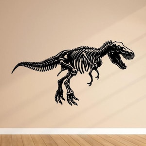 Naklejka ścienna szkielet T-Rex naklejka winylowa szkielet dinozaura znak tyranozaur rex dekoracja ścienna sztuka prezent samochód ciężarówka plakat szablon mural 1929