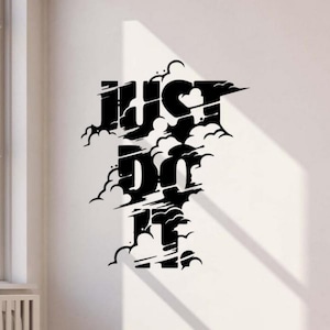 Just Do It Calcomanía de vinilo para pared, regalo, signo de gimnasio, cita, decoración de Fitness, arte de pared inspirador, cartel de camión de coche, plantilla Mural 2264