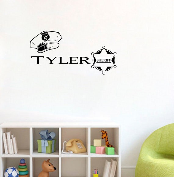 Boys Room Wall Decor Custom Name Police Decal Personalized Badge Sticker Stencil Monogram Sign Stickers - Police Wall Decor Boys Room Wall Decor Custom Name Police Decal Personalized Badge Sticker Stencil Monogram Sign Stickers - Police Wall Decor