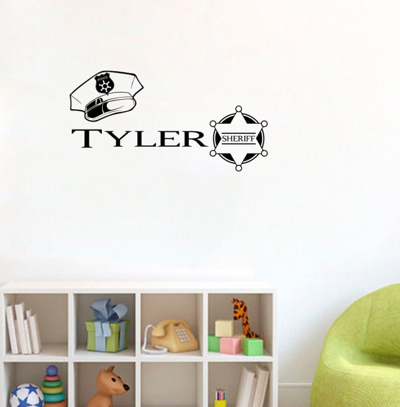 Custom Name Sign Custom Name Police Wall Decal Boys