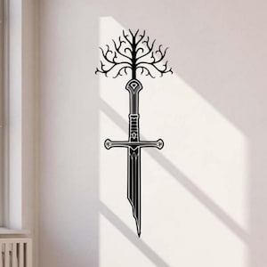 Narsil Sword Wall Decal Vinyl Sticker Sign Wizard Fellowship of the Ring Decor Wall Art Gift Poster Stencil Door Car Window Mural 4204