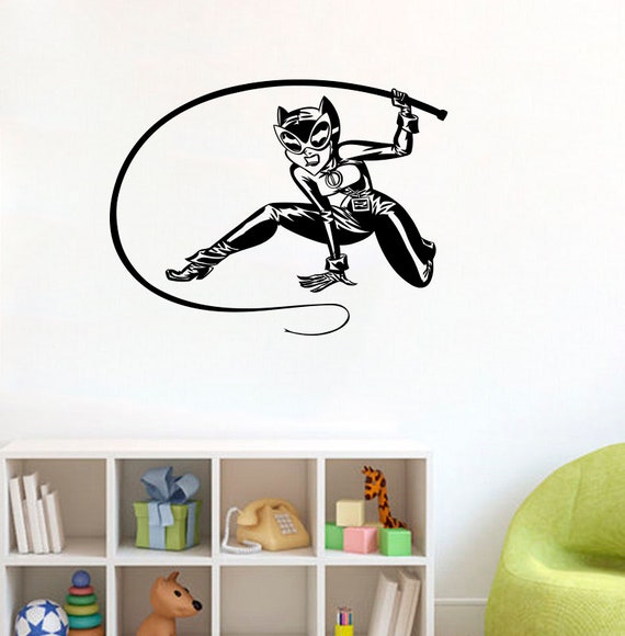 catwoman vinyl sticker dc comics character cartoon design | etsy