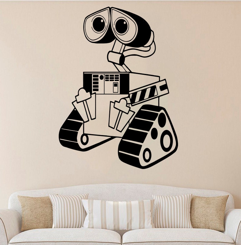 WallE Wall Decal WallE Vinyl Sticker Cartoon Stickers Wall Etsy