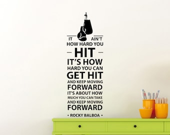 Rocky Wall Decal Vinyl Sticker It Ain&#39;t How Hard You Hit Boxing Quote Motivational Poster Print Wall Art Gym Decor Boxer Gift Sign 52asl