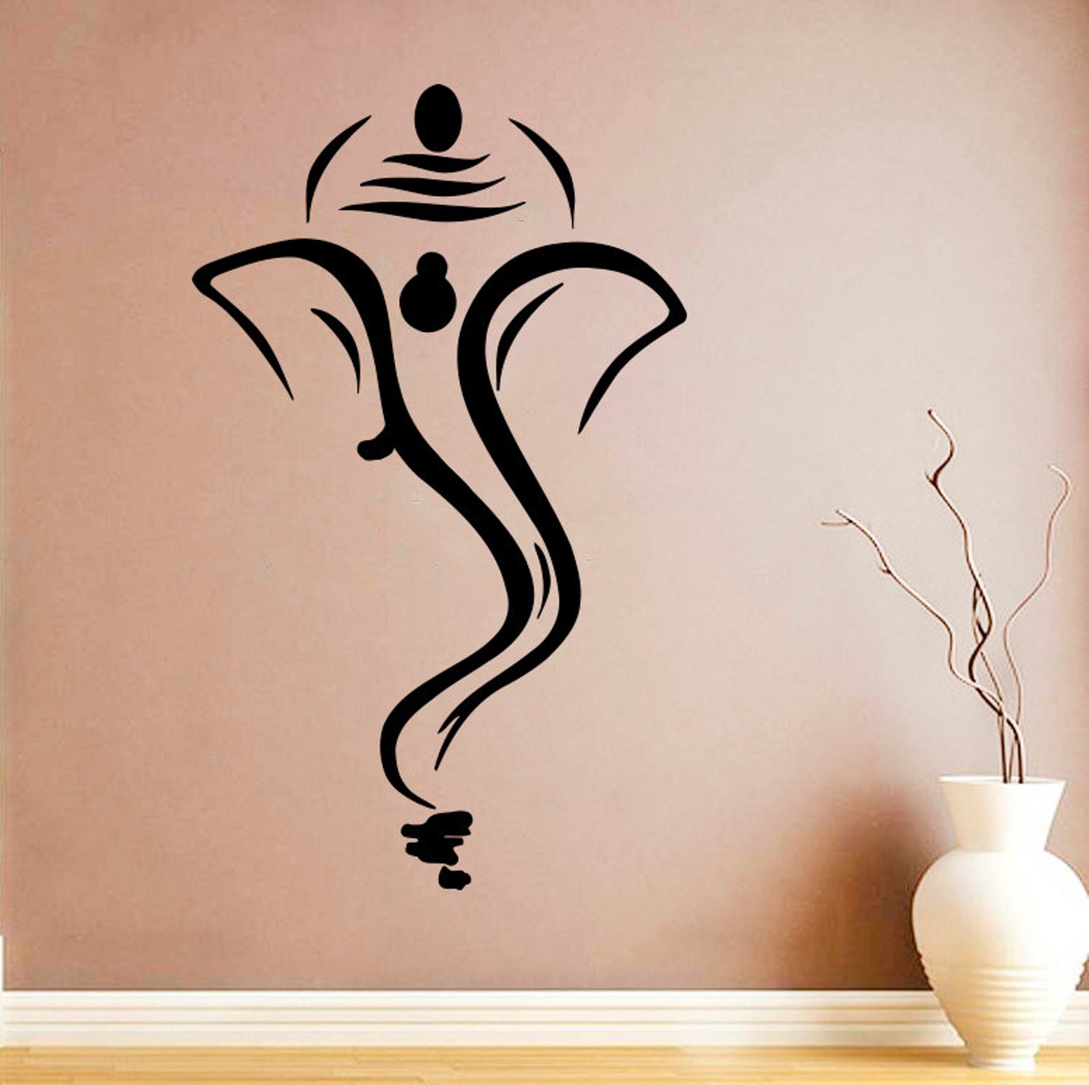 Ganesha Vinyl Sticker Ganesha Wall Decal Hindu Poster Print Etsy