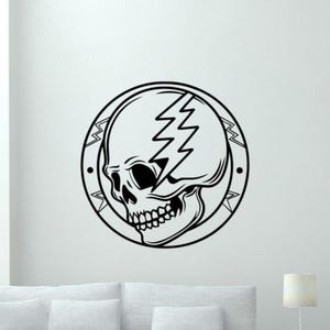 Stealie Wall Decal Vinyl Sticker Steal Your Face Sign Decor Skull Wall Art Gift Poster Stencil Door Car Window Mural 4202