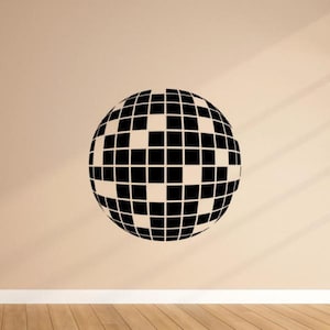 Naklejka na ścianę Disco Ball Vinyl Naklejka na prezent Dekoracja Stroboskopowa Lustrzana kula Sztuka ścienna Cytat Znak Szablon do wydruku okna samochodu Plakat Mural 2024