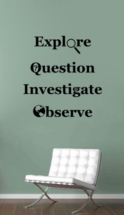 Education Words Wall Sticker Explore Investigate Observe Vinyl ...