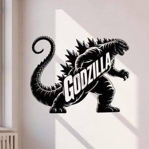 Godzilla Wall Decal Vinyl Sticker Sign Kids Room Decor Movie Theater Wall Art Children Gift Poster Door Car Window Mural 4125