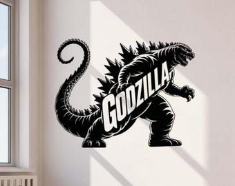 Calcomanía de vinilo de Godzilla para pared, decoración para habitación infantil, cine, arte de pared, regalo para niños, póster para puerta, coche, ventana, mural 4125