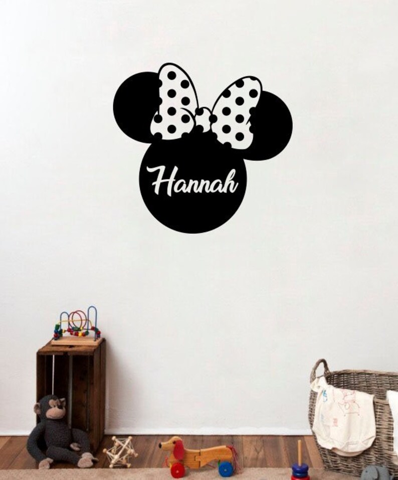 Personalized Name Minnie Mouse Custom Vinyl Wall Decal Decor Sticker WALT DISNEY