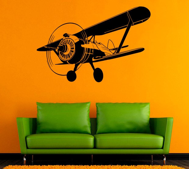 Aircraft Wall Decal Airplane Vinyl Sticker Aircraft Murals Etsy