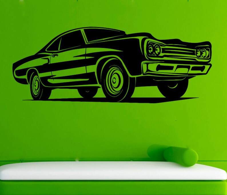 Muscle Car Wall Decal Car Vinyl Sticker Cars Decals Wall Vinyl Etsy