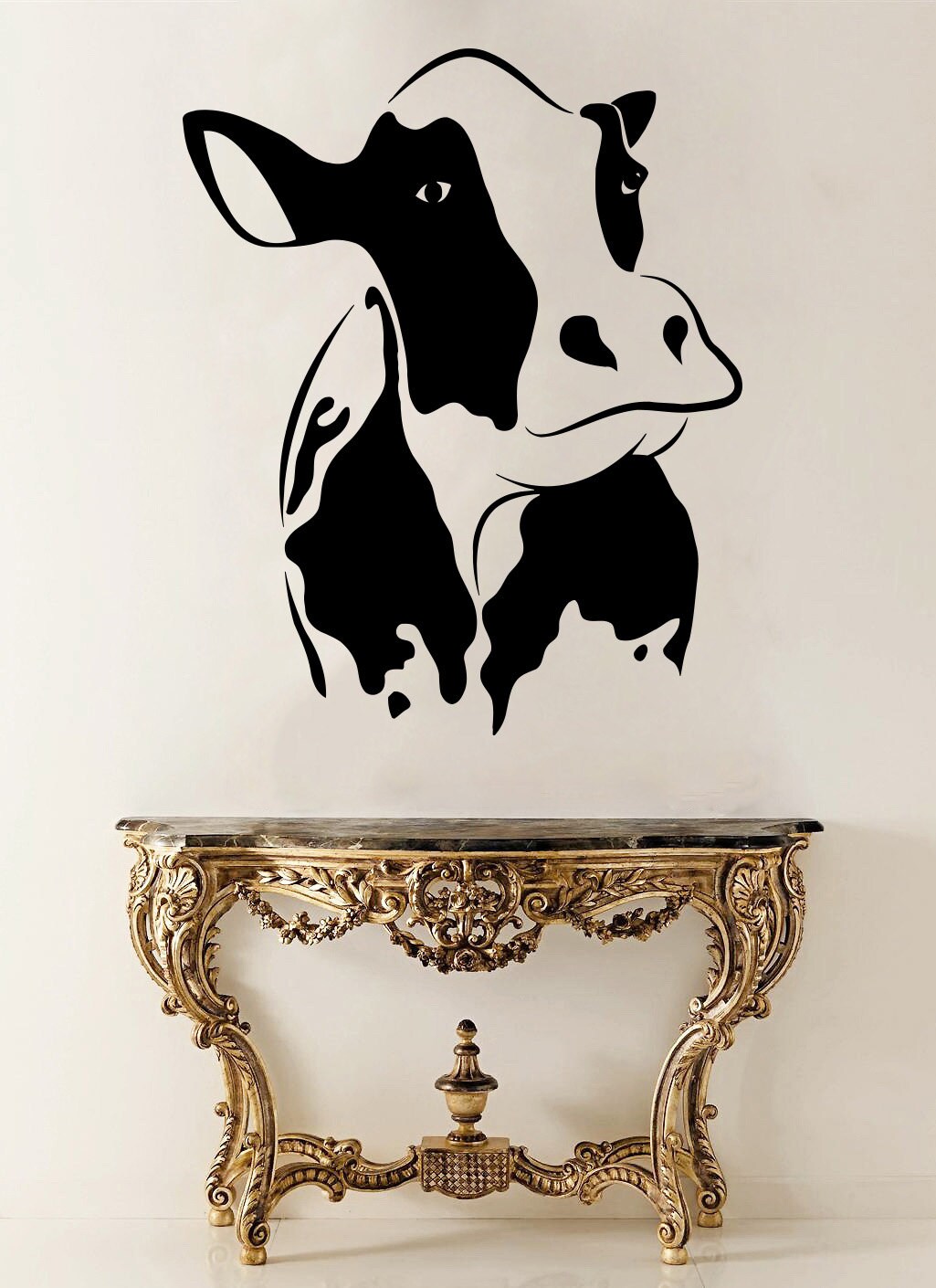Cow Wall Decal Cow Vinyl Sticker Animals Vinyl Decals Wall Etsy