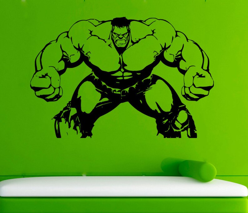 Hulk Vinyl Decal Hulk Wall Sticker Comics Wall Decals Wall Etsy