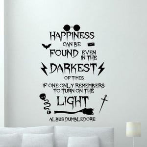Happiness Can Be Found Wall Decal Vinyl Sticker Sign Decor Wall Art Gift Kids Room Nursery Poster Stencil Door Car Window Mural 4112