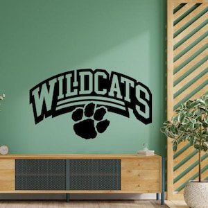 Wildcats calcomanía pared vinilo pegatina decoración gato pata logotipo pared arte signo coche ventana camión impresión cartel plantilla jugador regalo deporte mural 2204