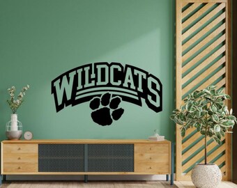 Wildcats calcomanía pared vinilo pegatina decoración gato pata logotipo pared arte signo coche ventana camión impresión cartel plantilla jugador regalo deporte mural 2204