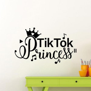 Tok Princess Naklejka ścienna winylowa Naklejka cytat Dekoracja ścienna Znak Okno samochodu Ciężarówka Wydruk Dziewczyna Sypialnia Plakat Prezent Mural 2131