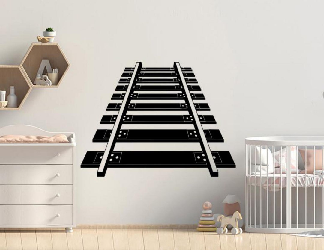 Rail Sticker Rid Rail Road Wall Decal Vinyl Sticker Train Railway Wall Art Sign Way ...